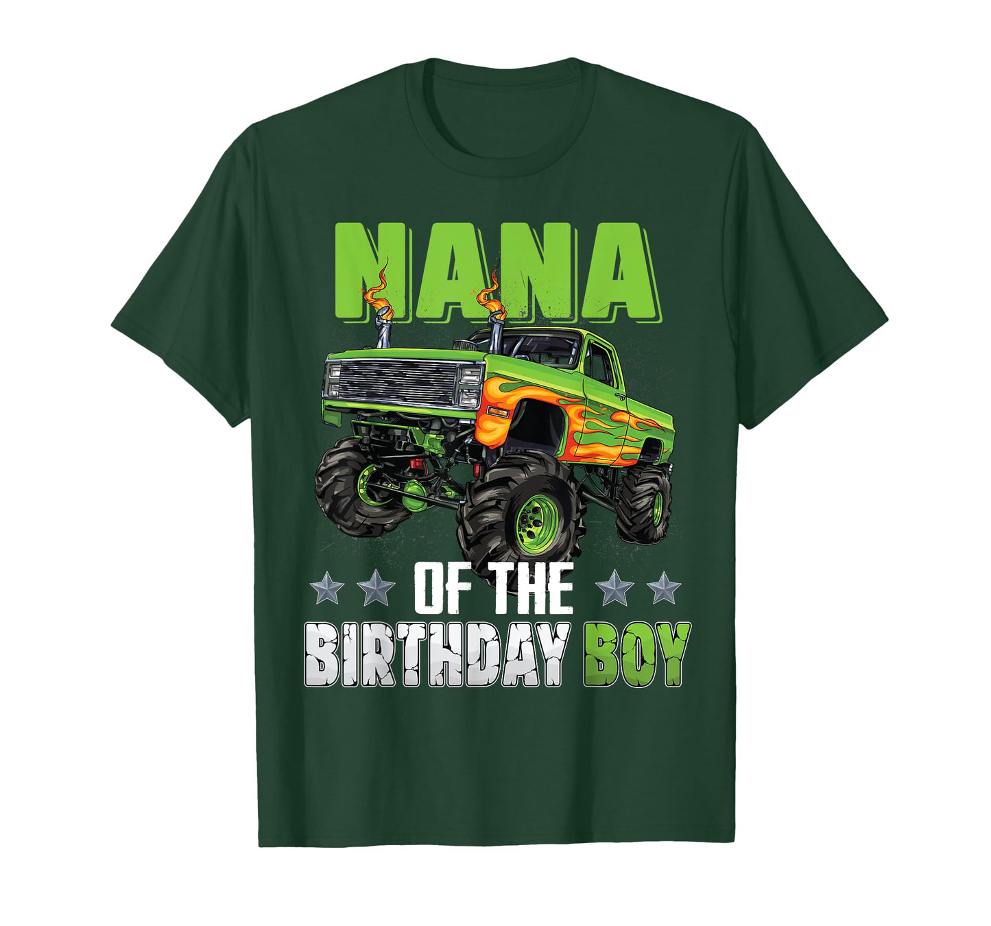 Nana of Birthday Boy Monster Truck Car Family Matching Mimi T-Shirt