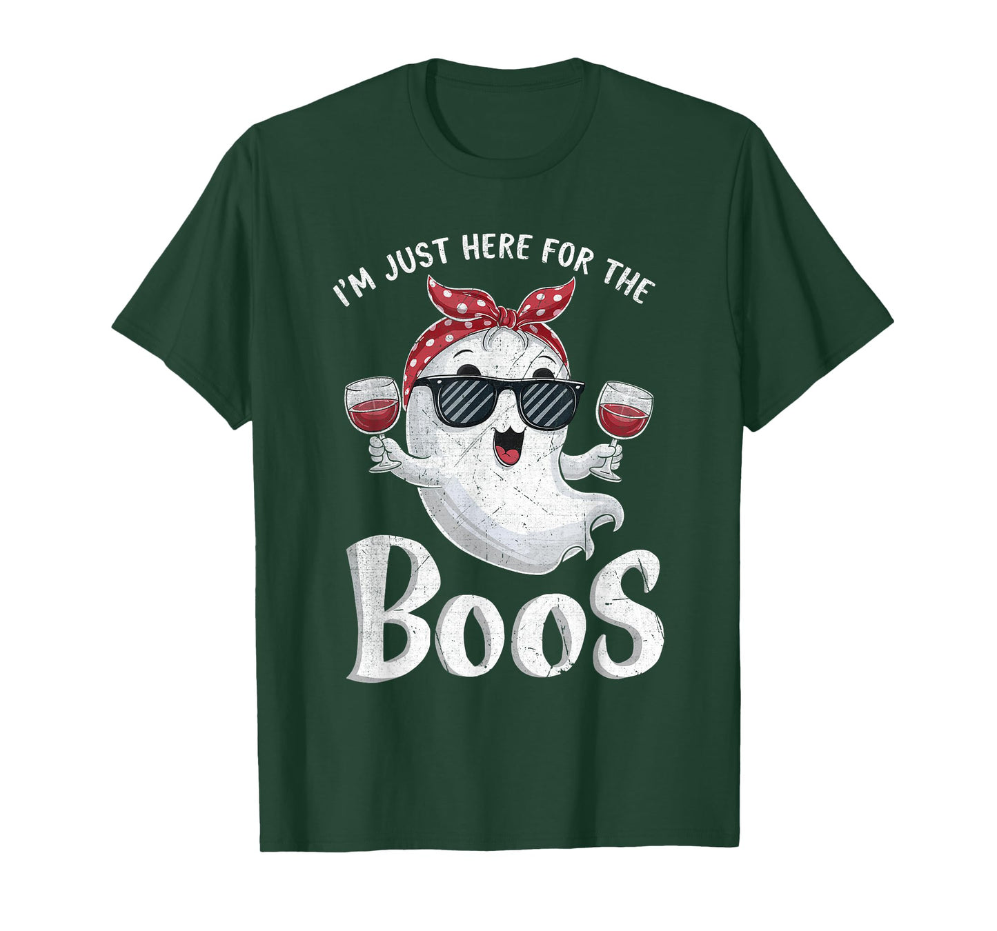 I'm Just Here for the Boos Funny Halloween Cute Ghost T-Shirt