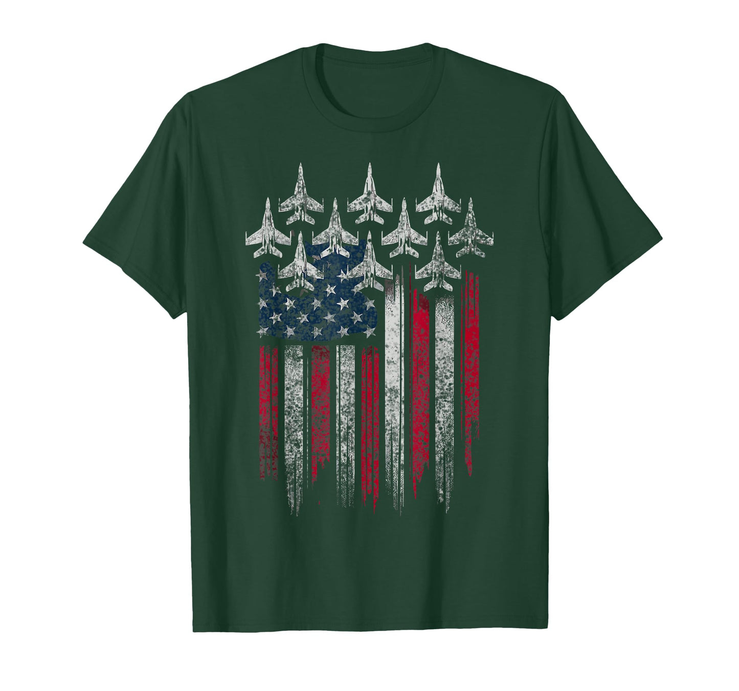 Patriotic USA Flag Fighter Jets Lover 4th of July T-Shirt
