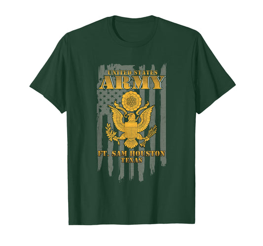Fort Sam Houston Texas US Army American Flag Vintage Retro T-Shirt