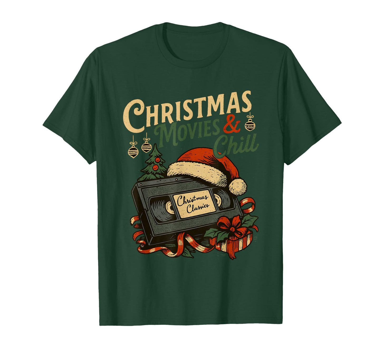 Christmas Movies Chill Vintage Tape Holiday Cozy T-Shirt