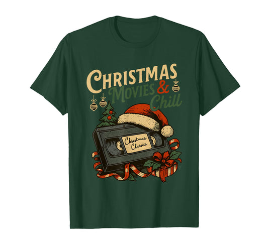 Christmas Movies Chill Vintage Tape Holiday Cozy T-Shirt