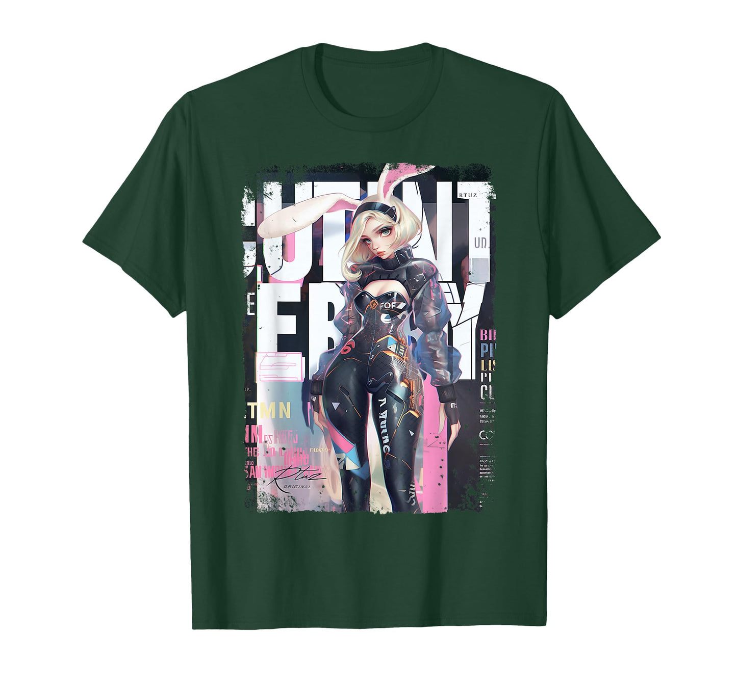 Magazine Cover Vintage Girl Bunny Collage Sexy Model Pin-Up T-Shirt