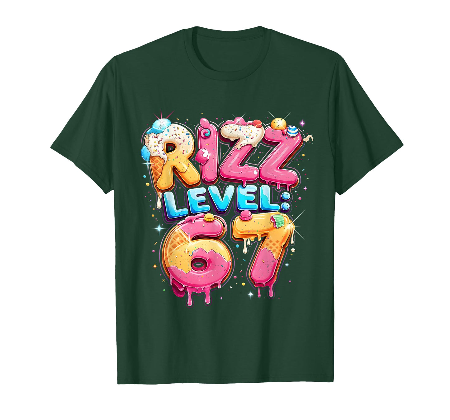 67 Ice Cream Drip Cool Meme Six Seven Gen Alpha Slang T-Shirt