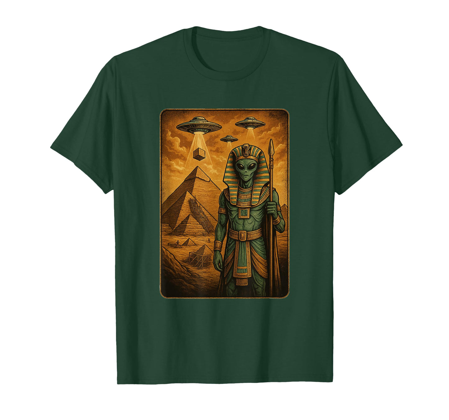 Alien Building Pyramid Funny Alien UFO Men Women T-Shirt