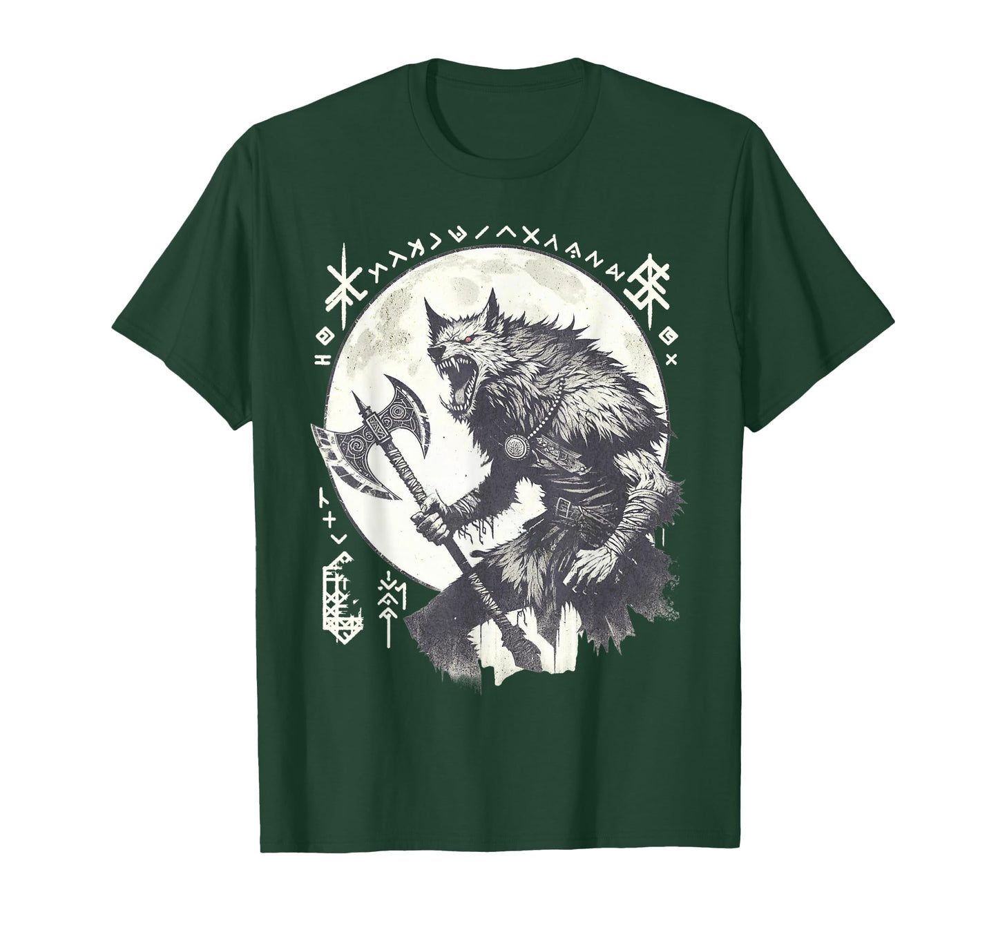 Ancient Runes Viking Alpha Werewolf Warrior T-Shirt