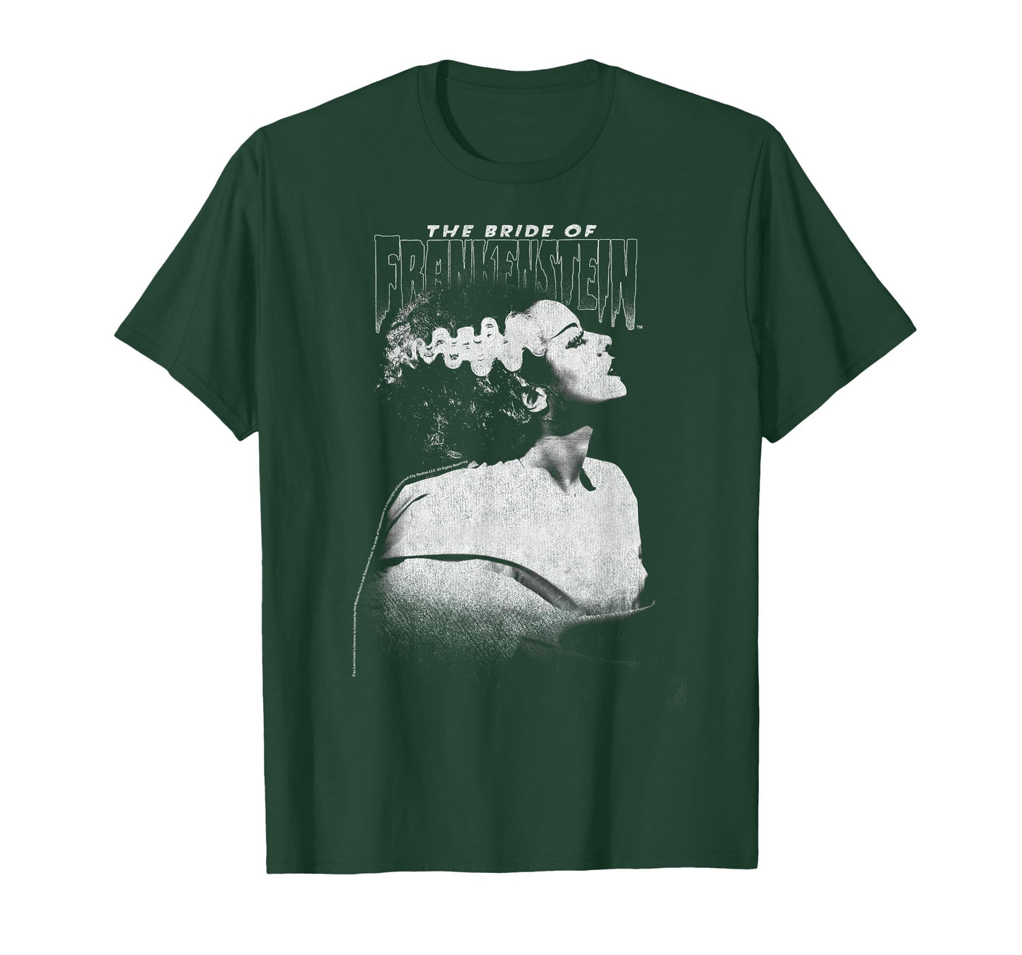 Universal Monsters Bride of Frankenstein Dark Portrait T-Shirt Small
