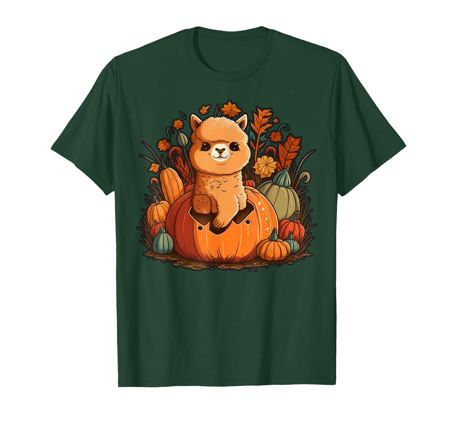 Pumpkin Llama costume on Alpaca Halloween T-Shirt