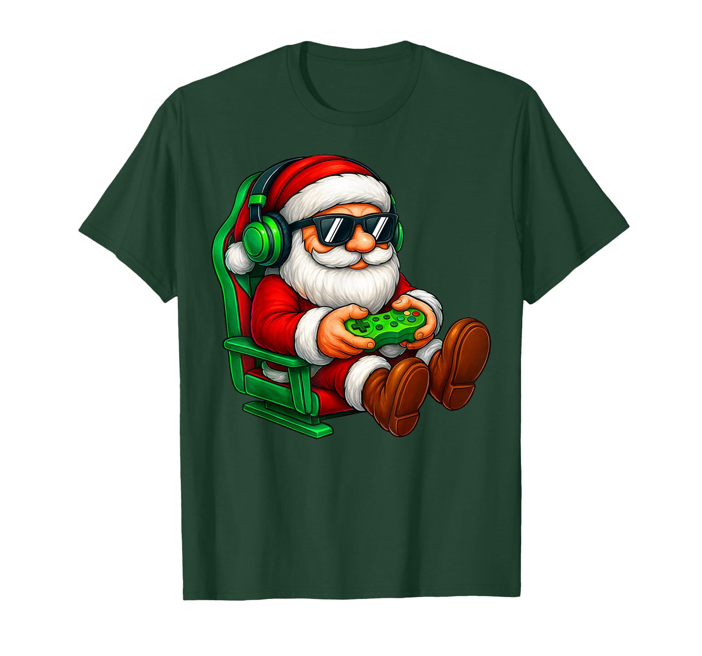 Funny Santa Gaming Gamer Pajamas Pjs Christmas Xmas Boy Kid T-Shirt