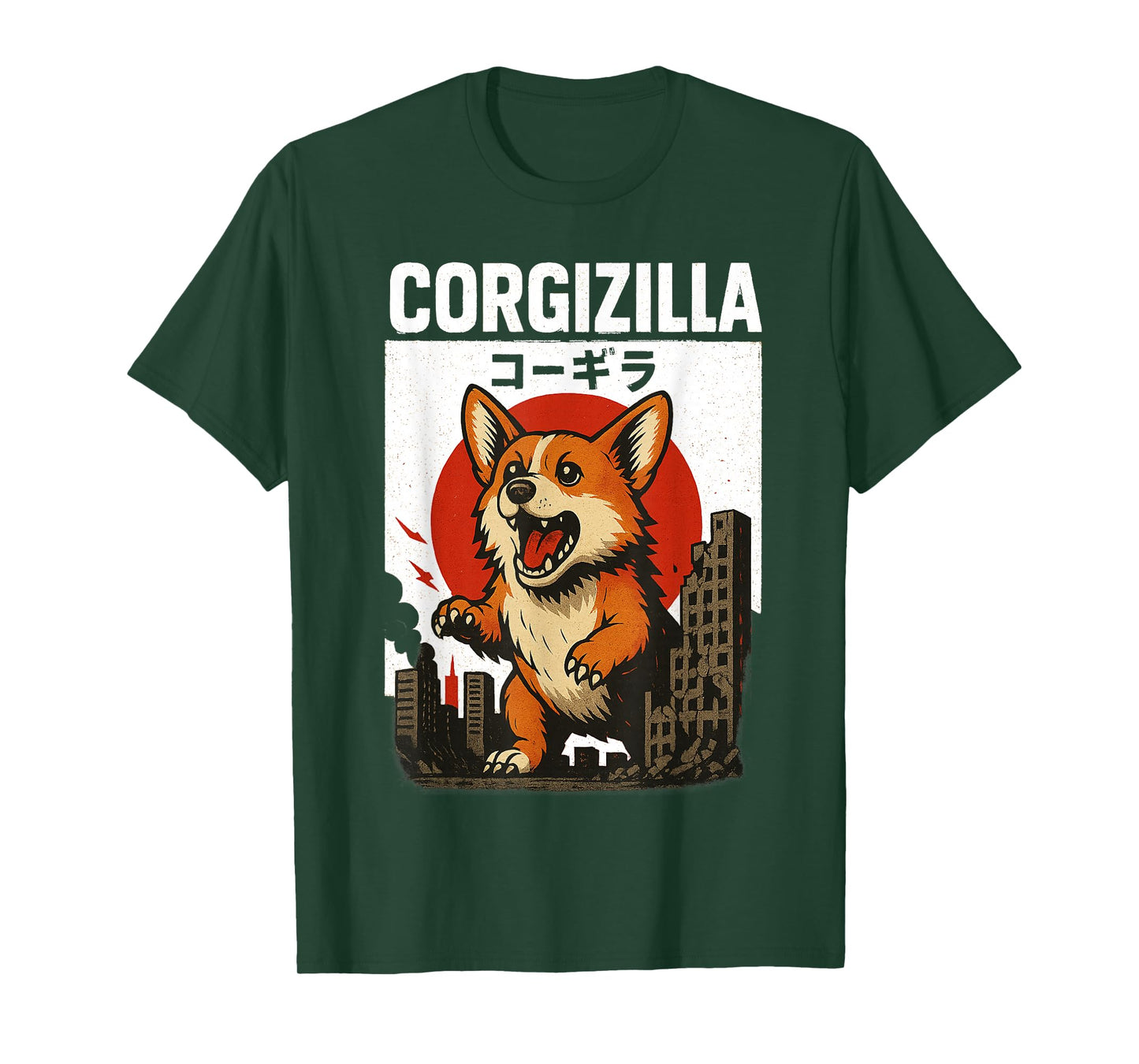 CorgiZilla Parody Japanese Art Funny Monster Corgi Attack T-Shirt