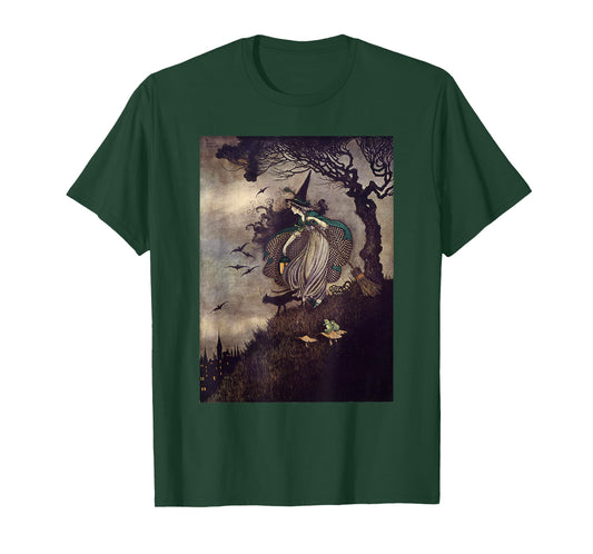 Little Young Witch By Ida Rentoul Outhwaite Black Cat Town T-Shirt