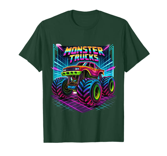 Monster Truck Colorful Graffiti Shirt Toddlers Youth Adults T-Shirt