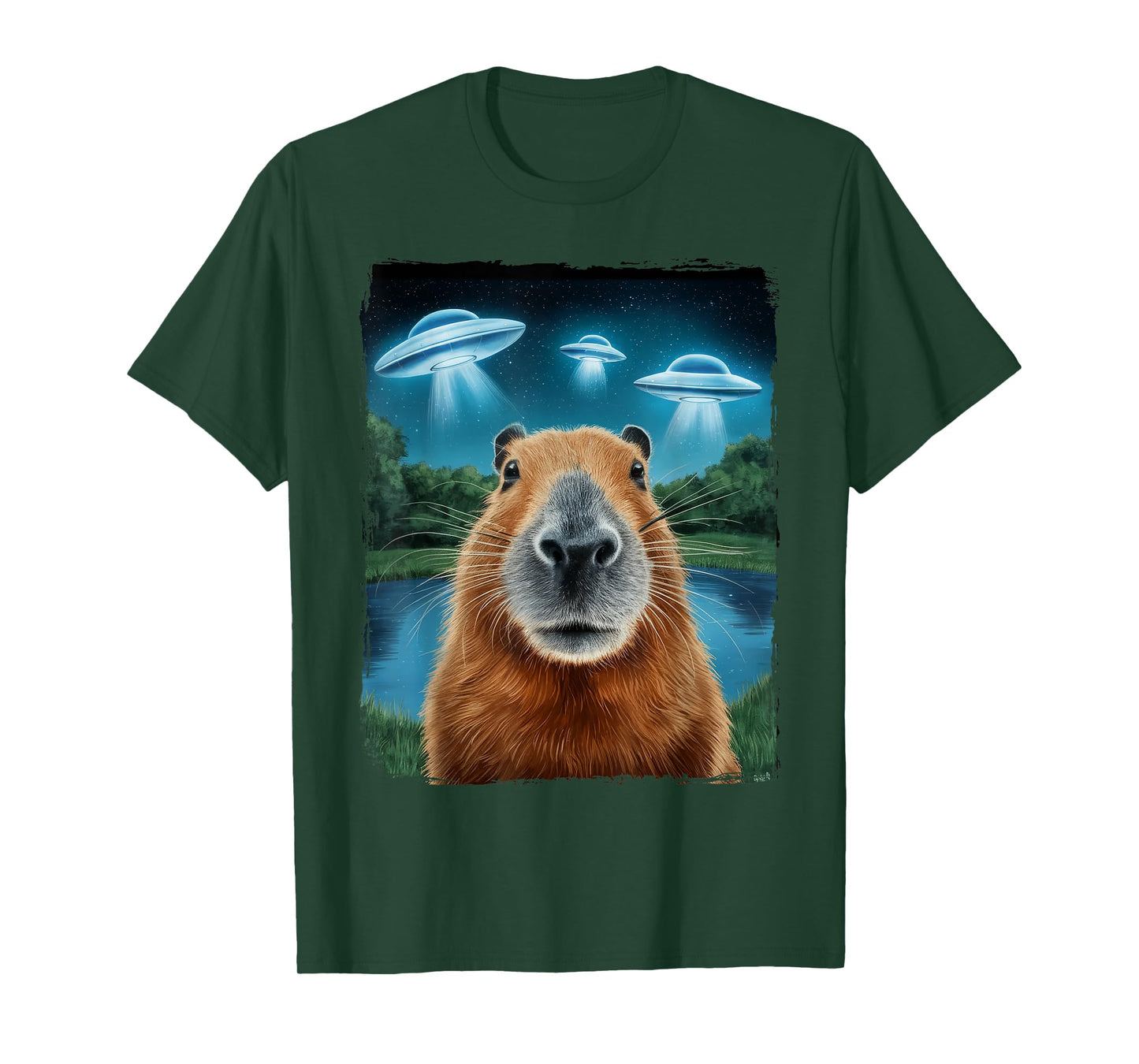 Capybara Selfie with UFOs T-Shirt