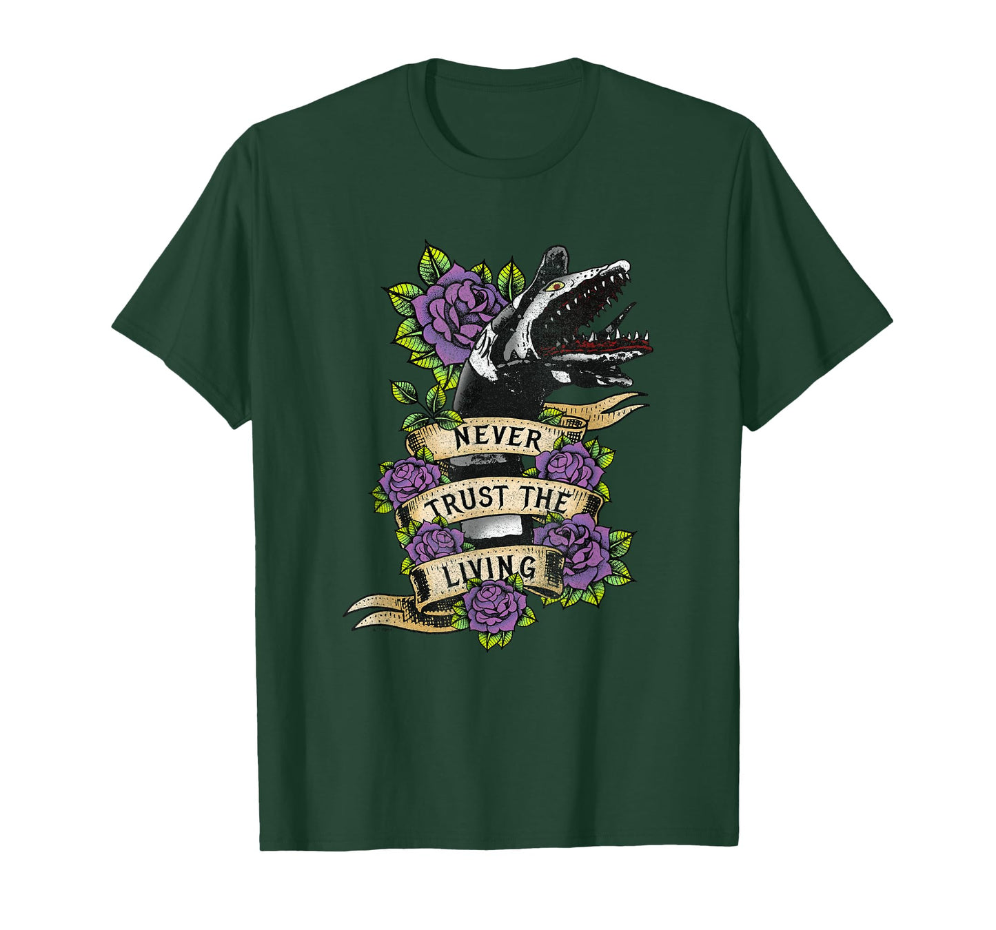 Beetlejuice Vintage Never Trust The Living Sandworm Tattoo T-Shirt