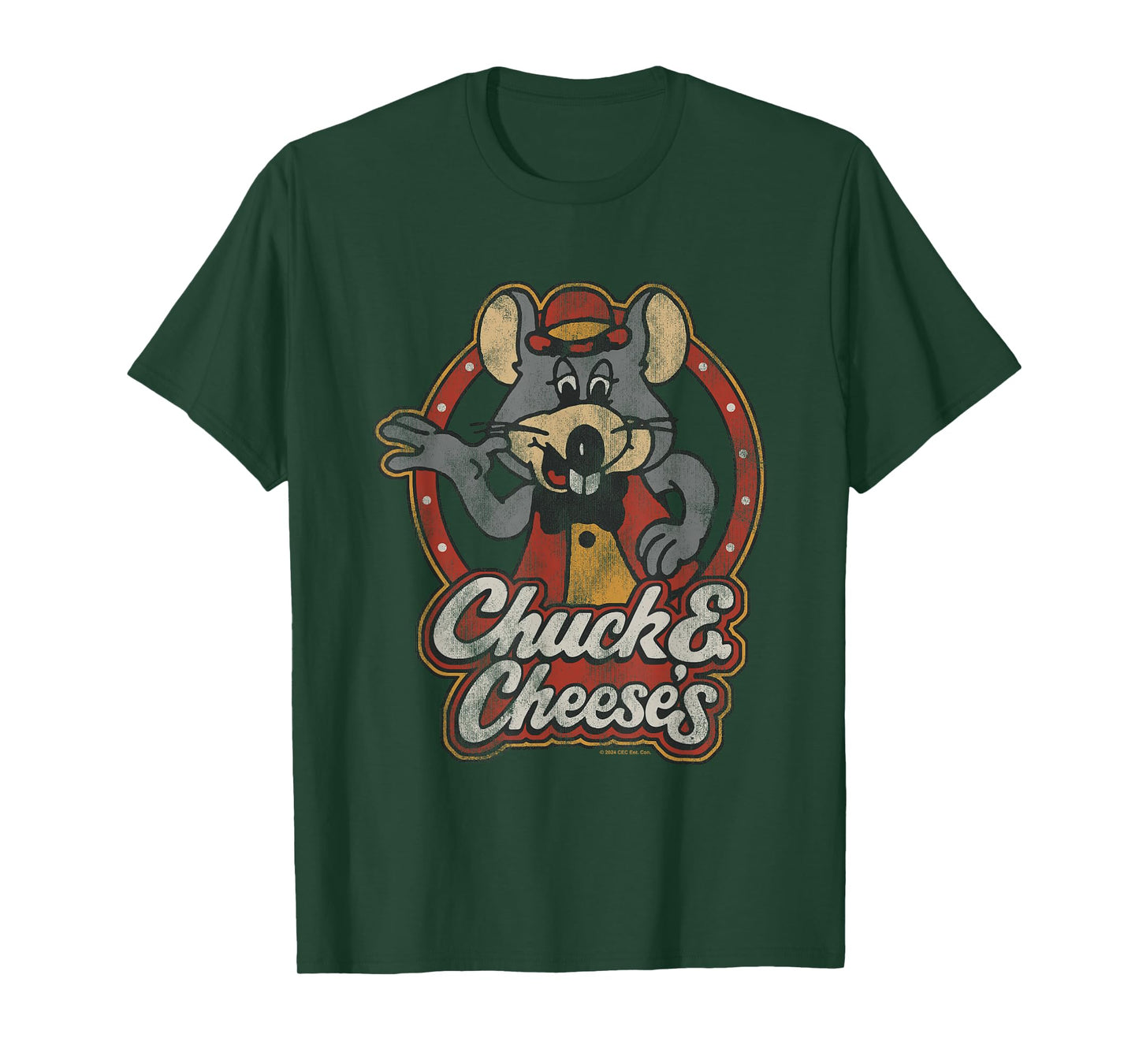 Chuck E. Cheese Classic Entertainer Portrait Distressed T-Shirt