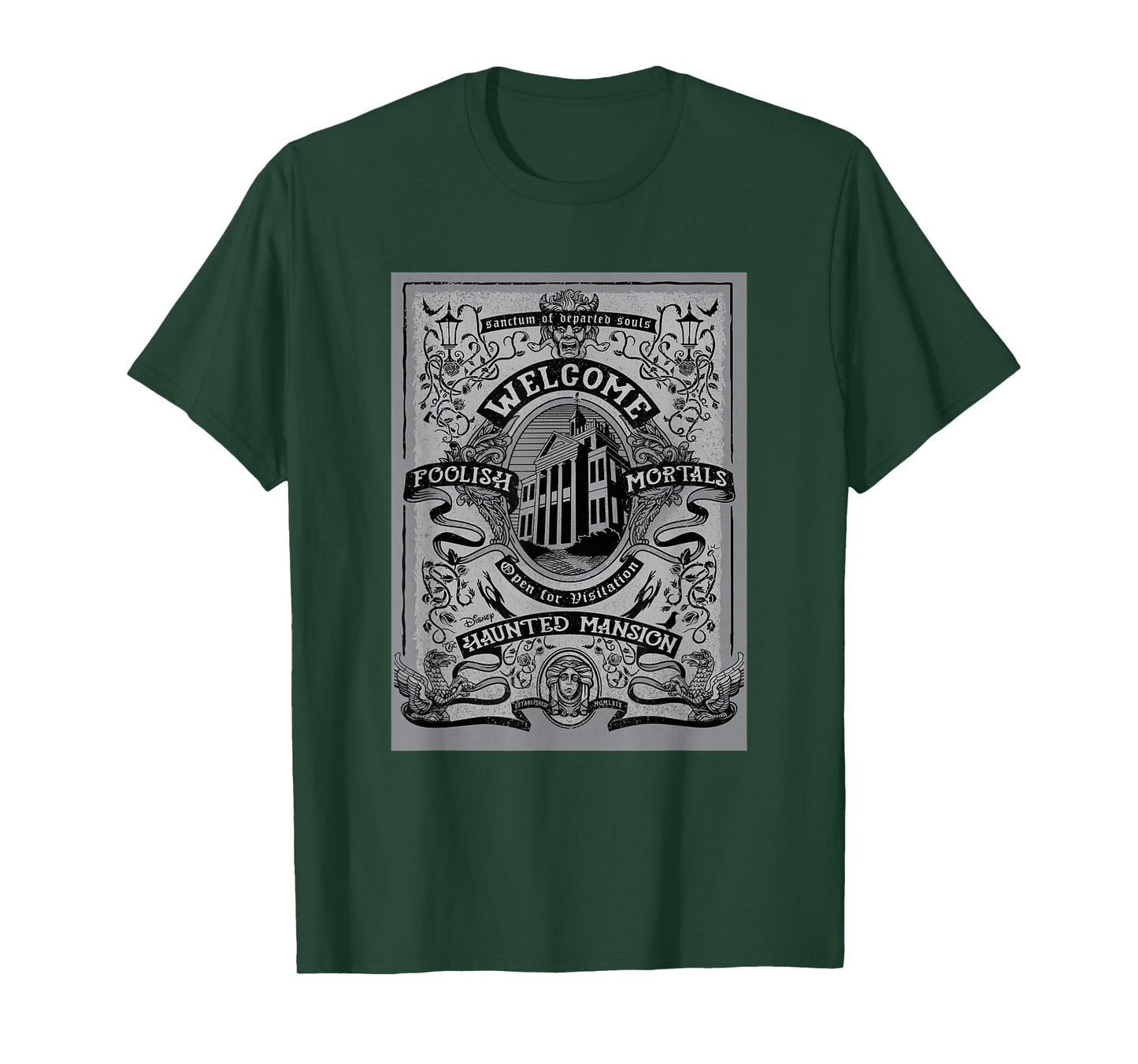 The Haunted Mansion Welcome Foolish Mortals Vintage Poster T-Shirt