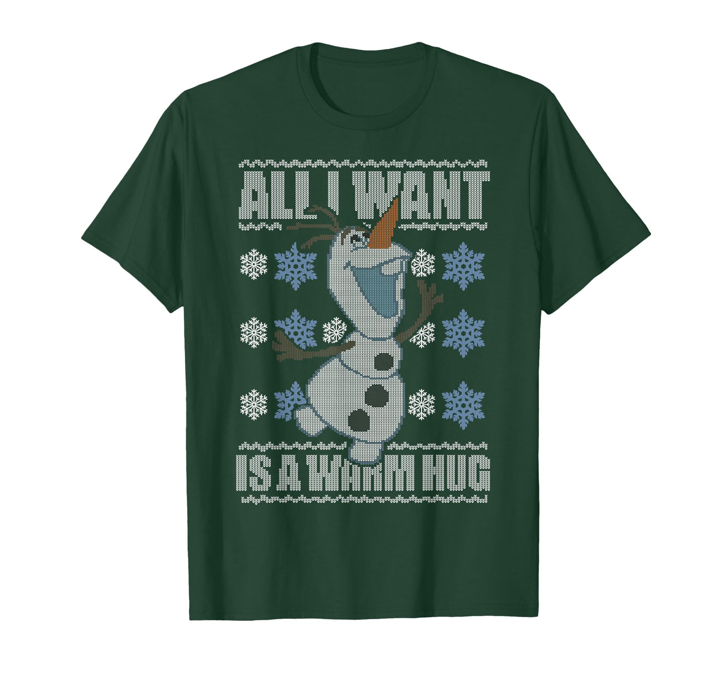Disney Frozen Olaf All I Want Is A Warm Hug Ugly Sweater T-Shirt