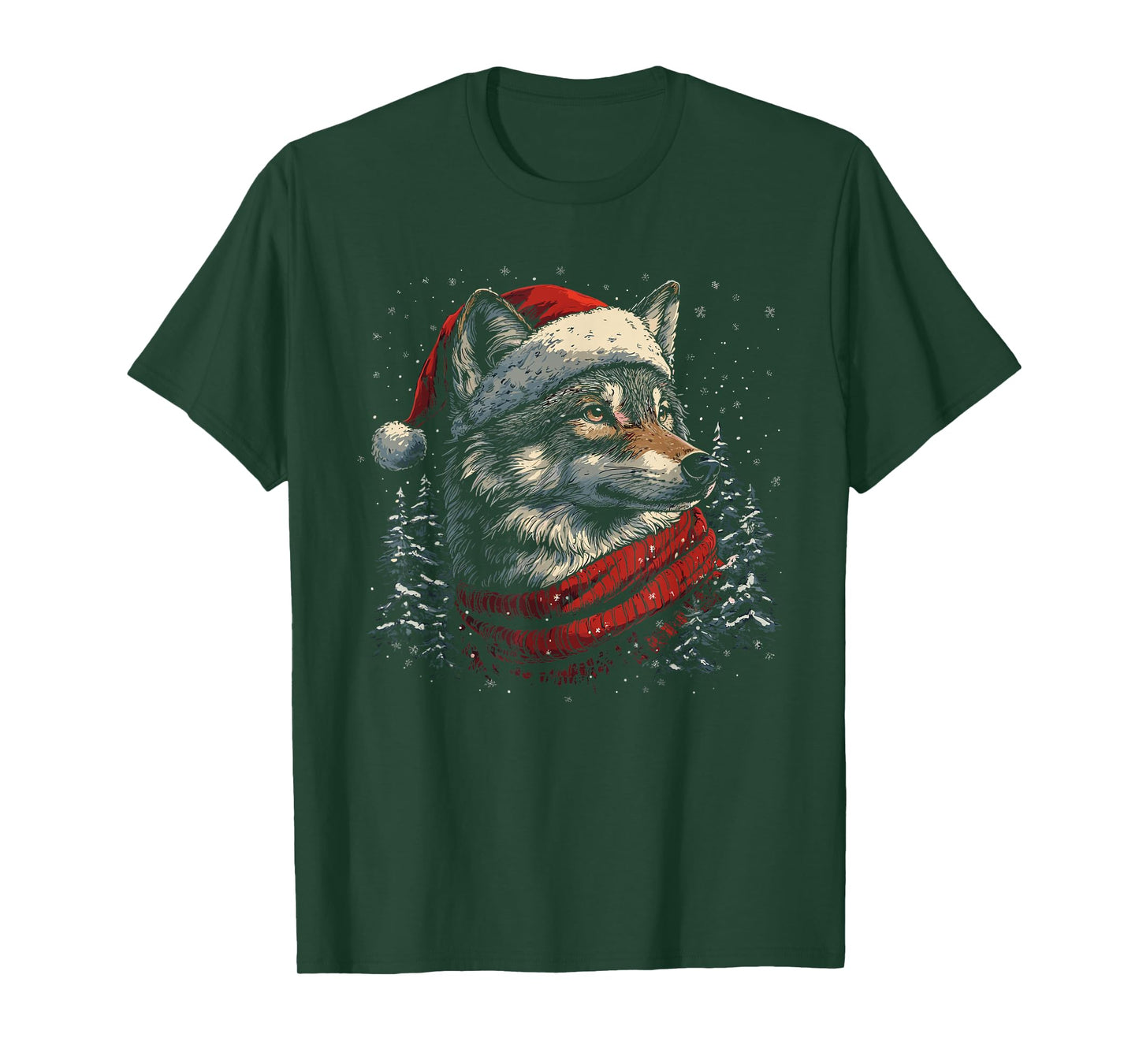 Wolf Reindeer Christmas Pajama Funny Wolves Xmas T-Shirt