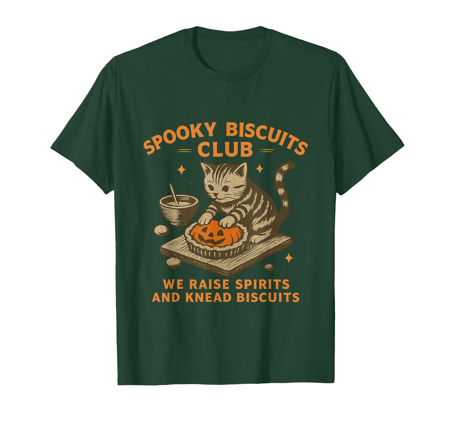 Spooky Biscuits Club Cat, Funny Cat Ghost Halloween Baking T-Shirt
