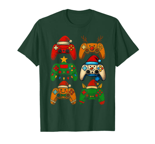 Christmas Gamer Game Controller Xmas Gaming Boys Kids Men T-Shirt