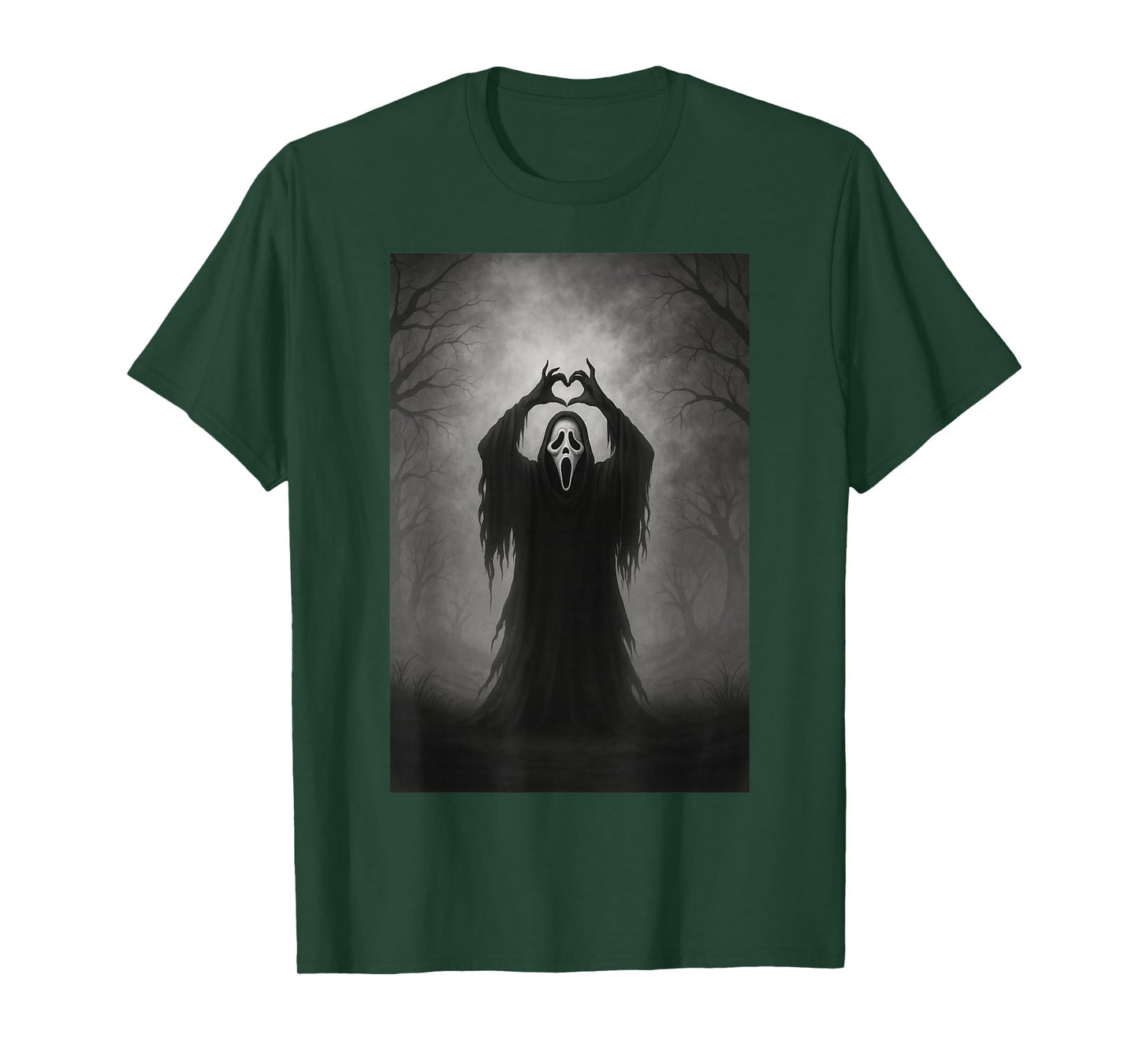 Retro Scary Ghost Love Hands Funny Horror Halloween Costume T-Shirt