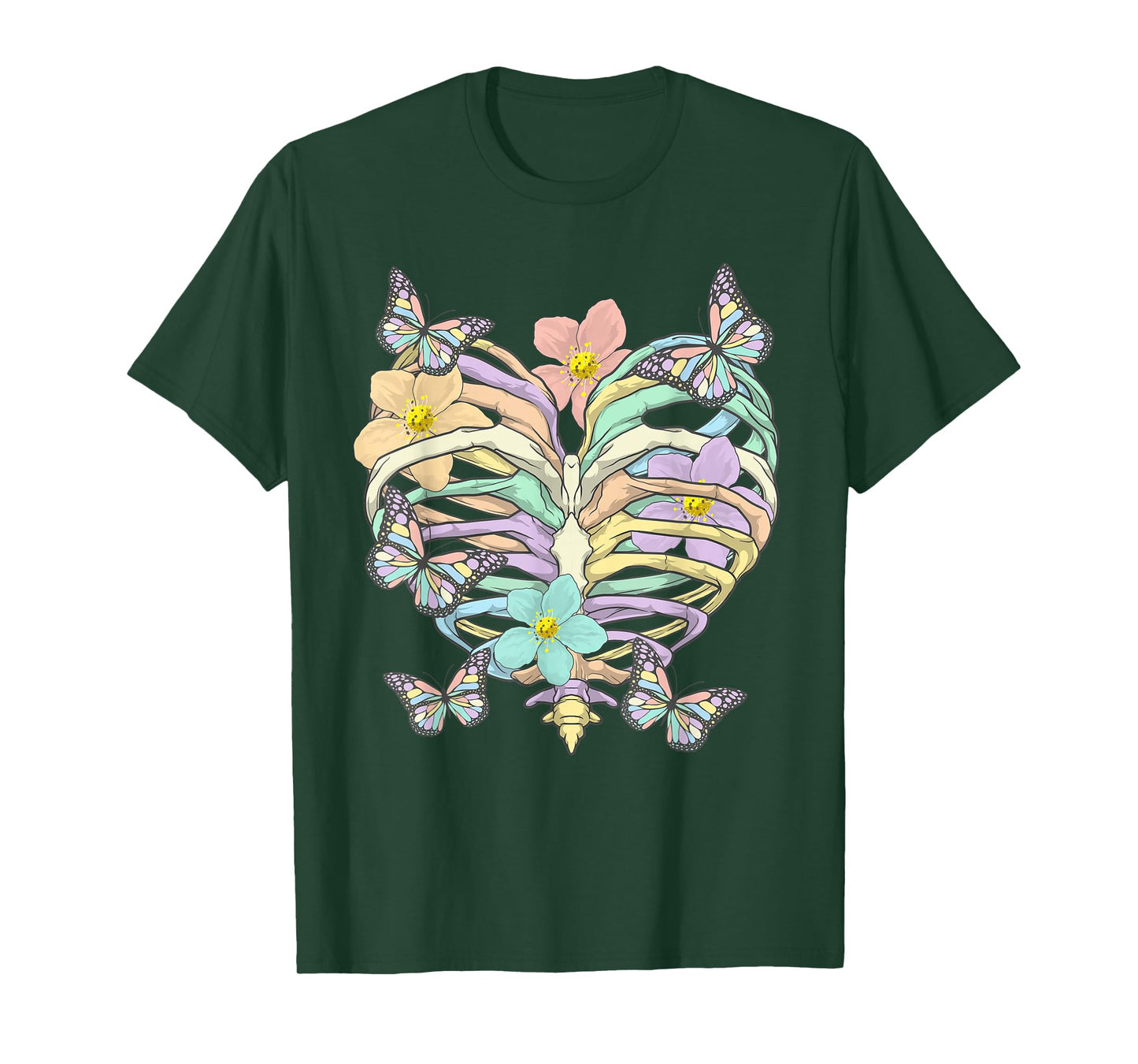 Pastel Goth Heart Ribcage Harajuku Goth Aesthetic Otaku T-Shirt
