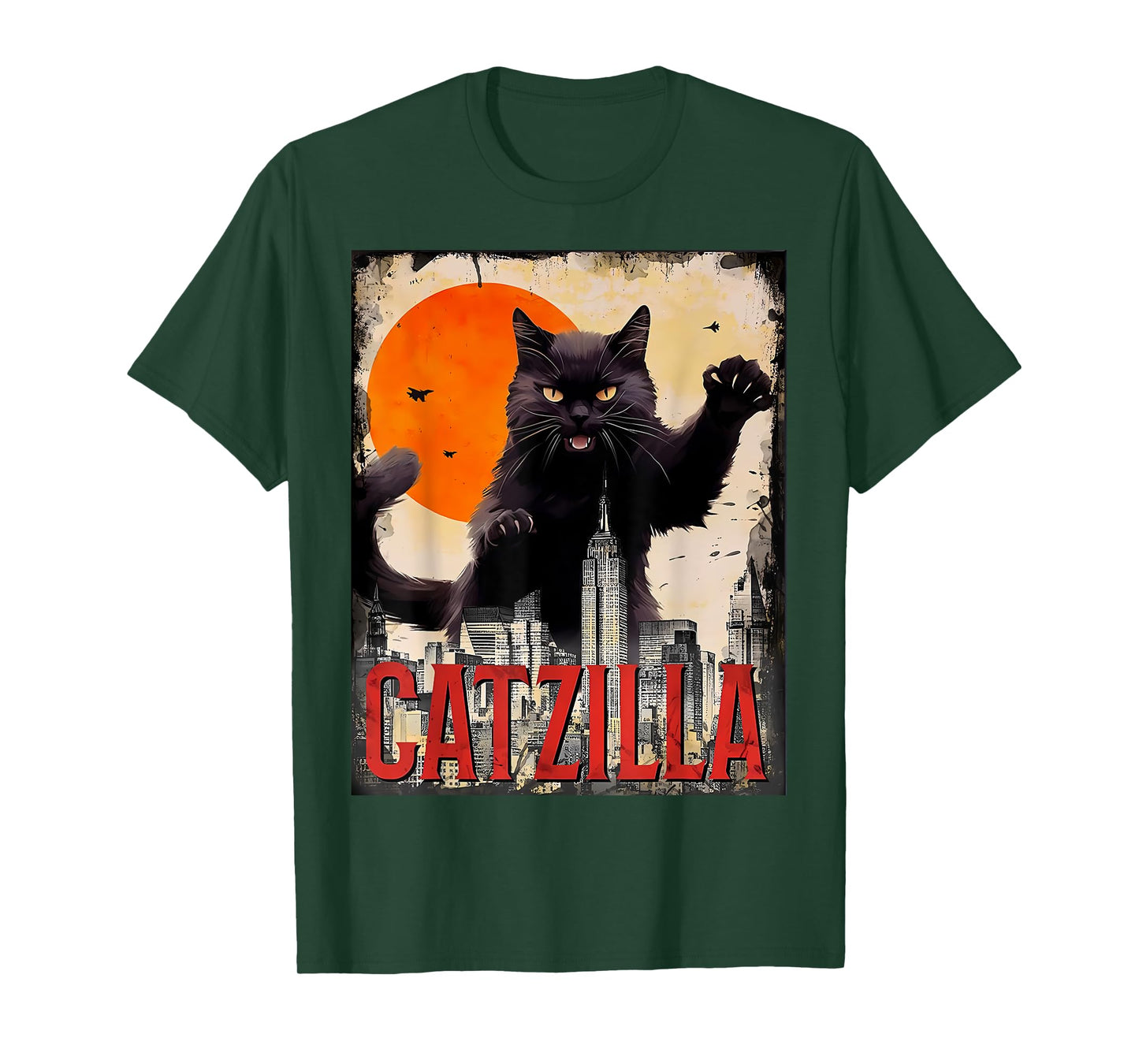 Catzilla Cat Art Funny Cat Gifts T-Shirt