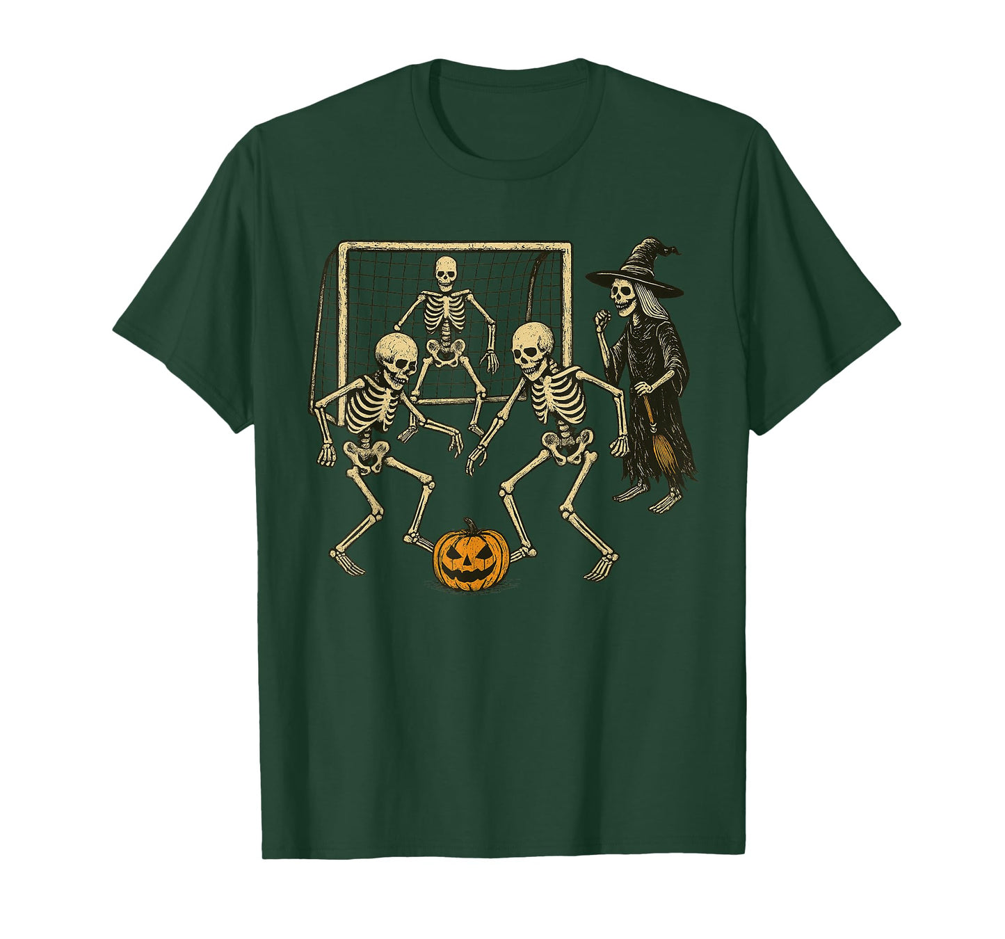 Halloween Skeleton Soccer Witch Coach Spooky Sport T-Shirt
