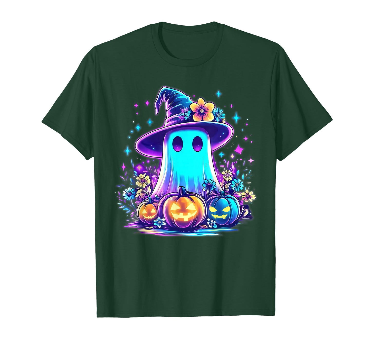 Pastel Galaxy Ghost Halloween Girl Kids Ghost Coquette Bow T-Shirt