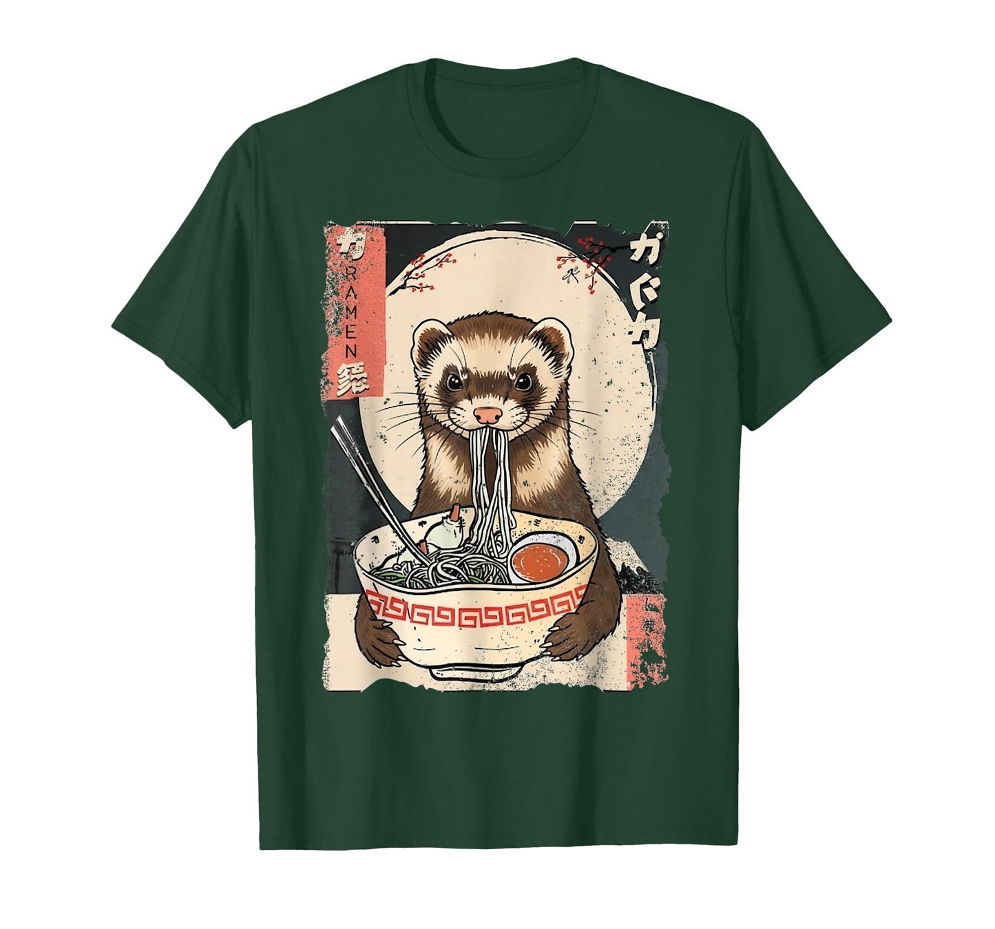 Kawaii Ferret Eating Ramen Noodles Funny Gift Men Women Kid T-Shirt