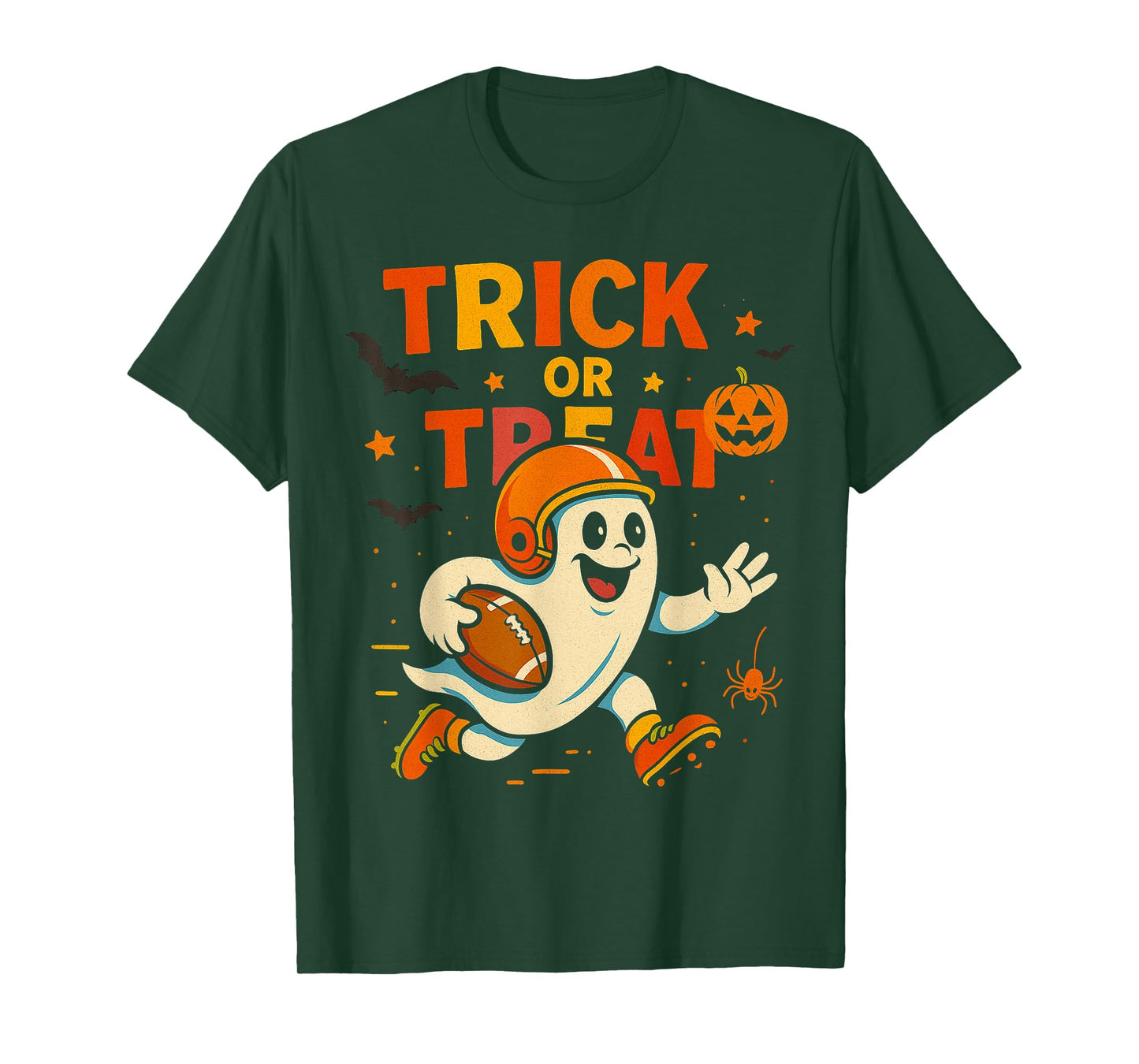 Halloween Ghost Funny Football Shirt for Boys Kids Youths T-Shirt