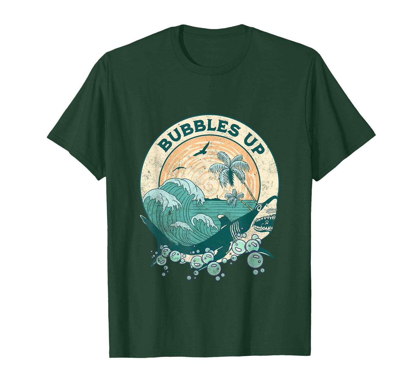 Cool Vintage Bubbles Up Shark For Men Women And Kids T-Shirt