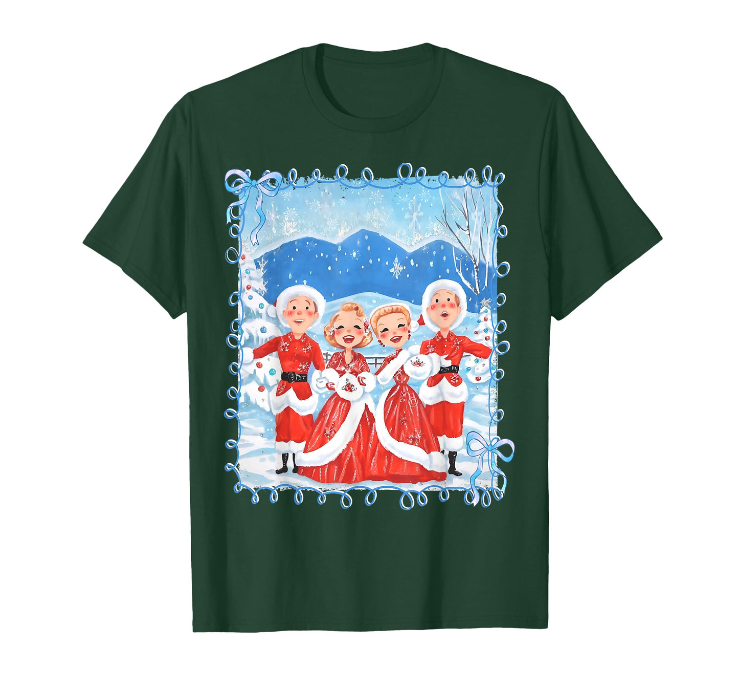 Sisters White Xmas Merry Christmas Xmas Snow Family Holiday T-Shirt
