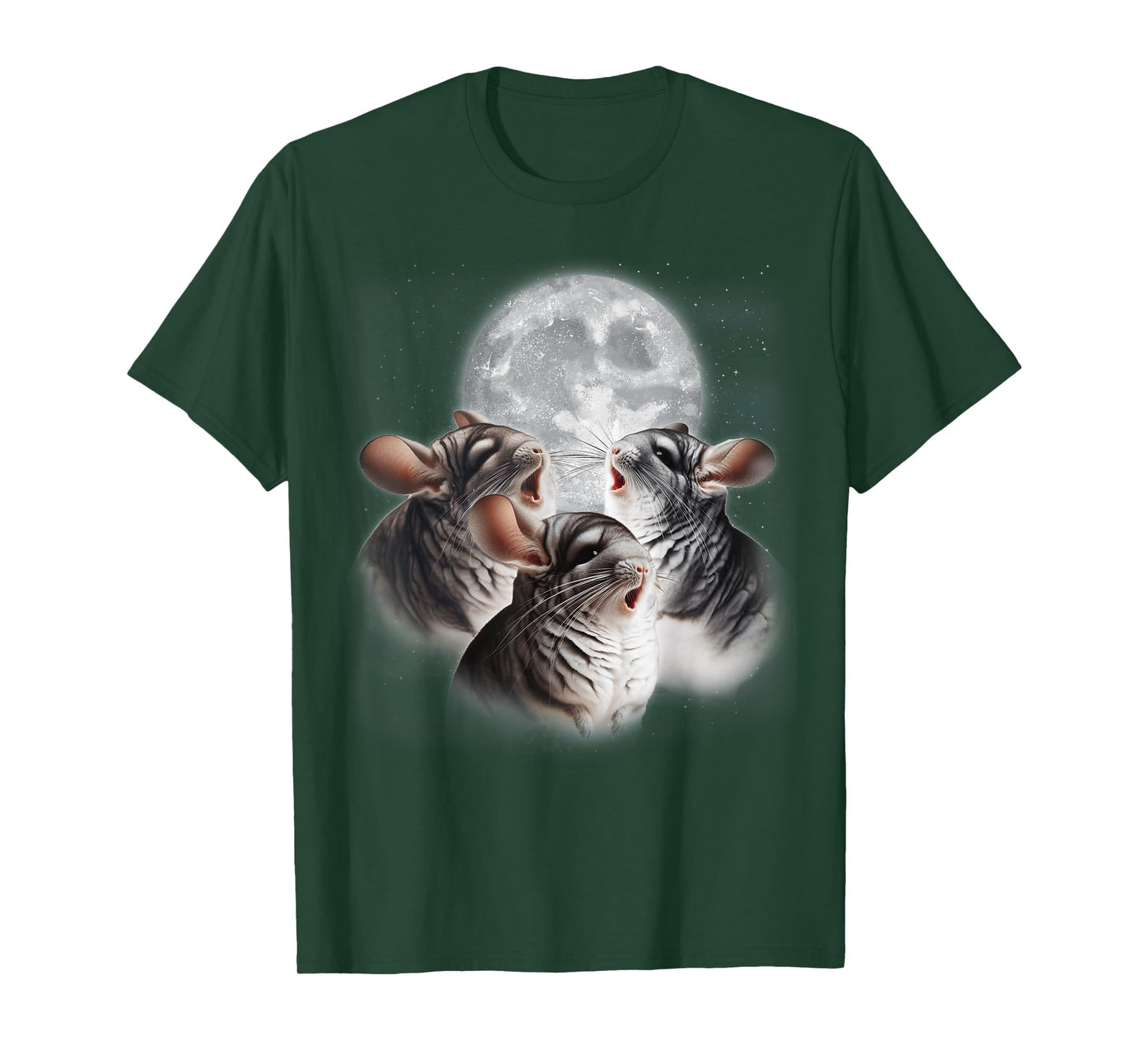 3 Chinchilla Howling At The Moon Funny Chinchilla Lover Kids T-Shirt