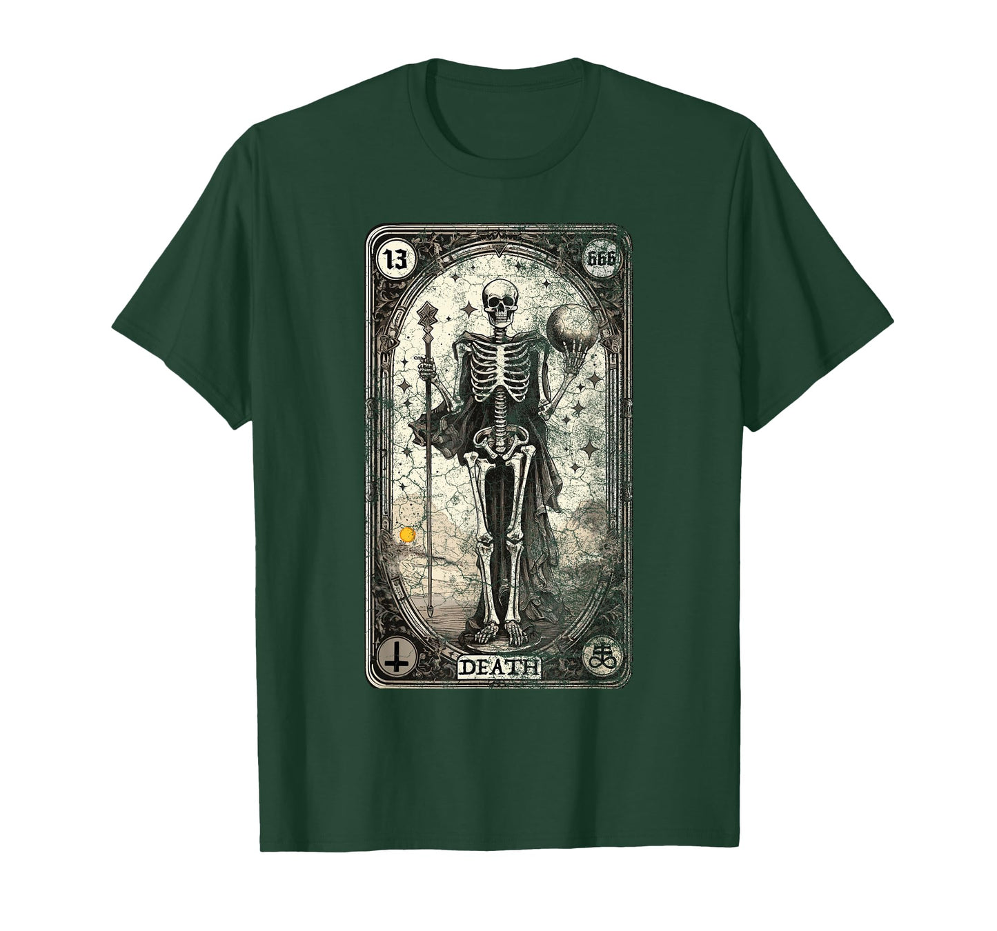 Vintage Tarot Card Death Skeleton Occult Satan Unholy Horror T-Shirt