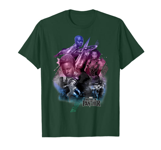 Marvel Black Panther Movie Heroine Poses Graphic T-Shirt T-Shirt