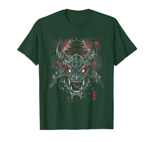 Anime Goth Japanese Oni Demon Dragon Samurai Fantasy Asian T-Shirt