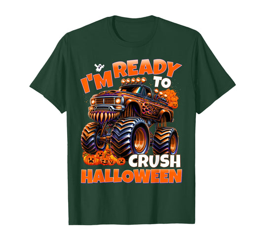 Ready to Crush Halloween Pumpkins Monster Truck Boys T-Shirt