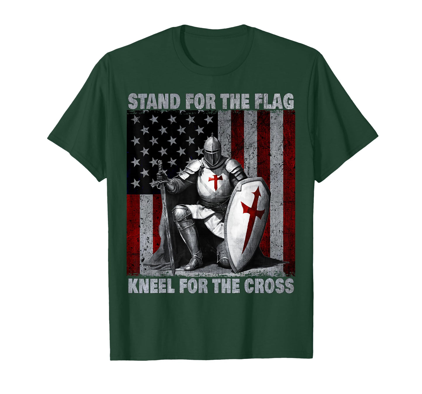 Knight Templar American Flag Crusader T-Shirt