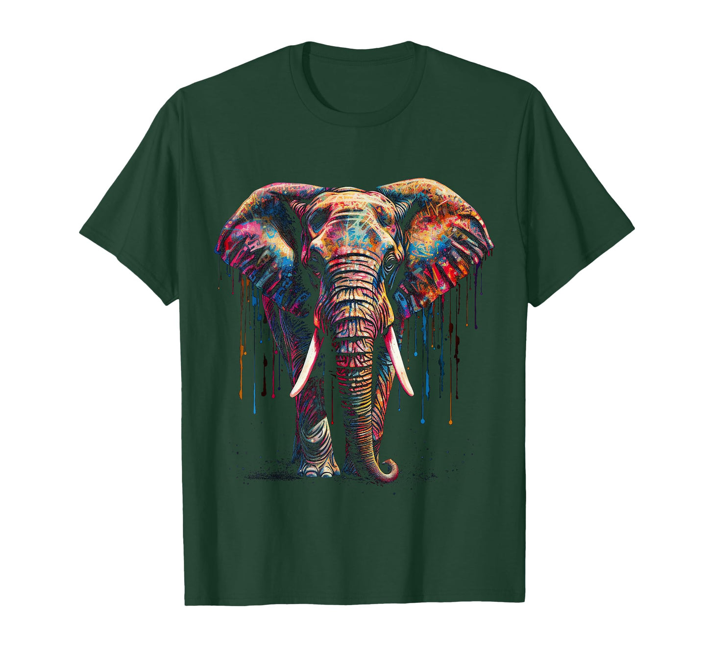 Elephant Art - Animal Colourful Zoo Elephant T-Shirt