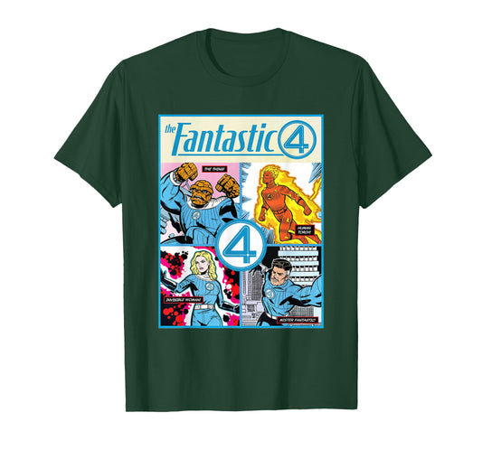 Marvel The Fantastic Four: First Steps Retro Comic Cover T-Shirt
