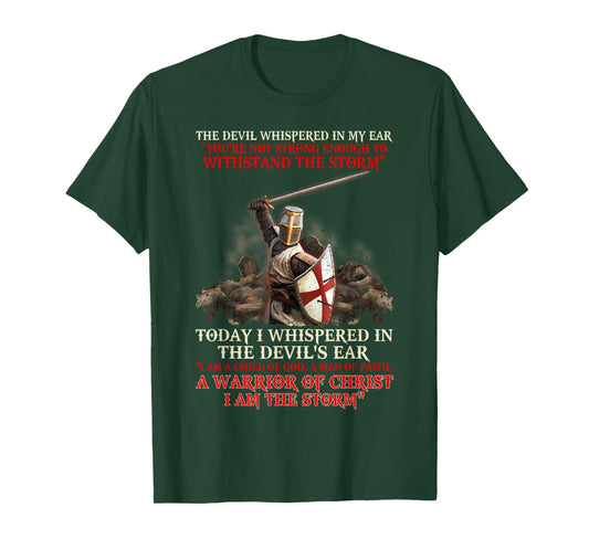 Knight Templar I Am A Child of God A Warrior of Christ T-Shirt Small
