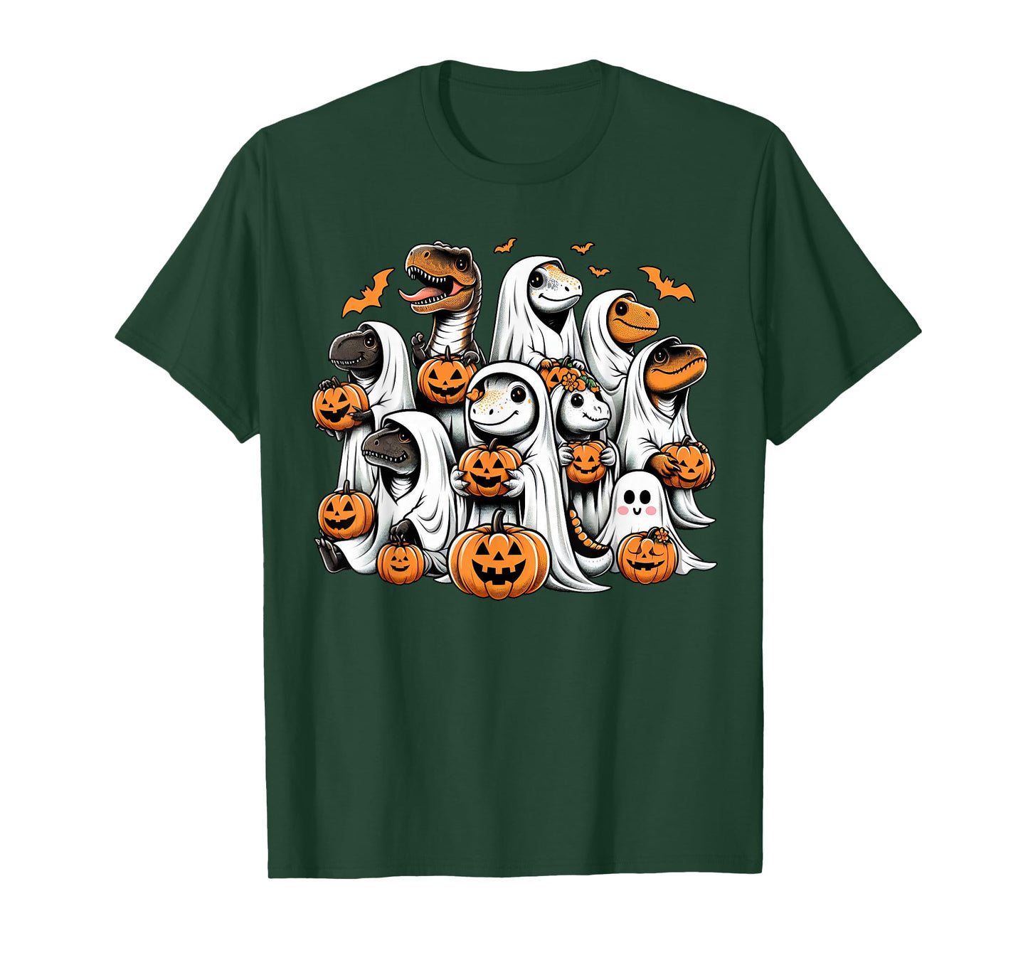 Cute Ghost Dinosaur T Rex Dressed As Ghost Funny Halloween T-Shirt