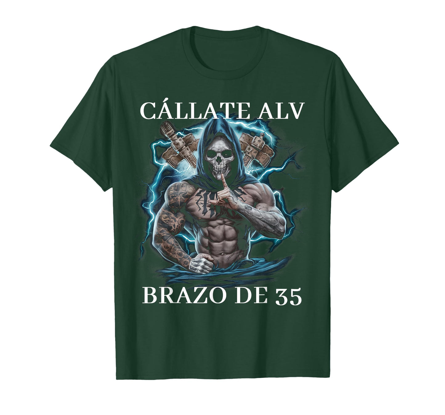 Callate ALV brazo de 35: Calacas chidas gym T-Shirt