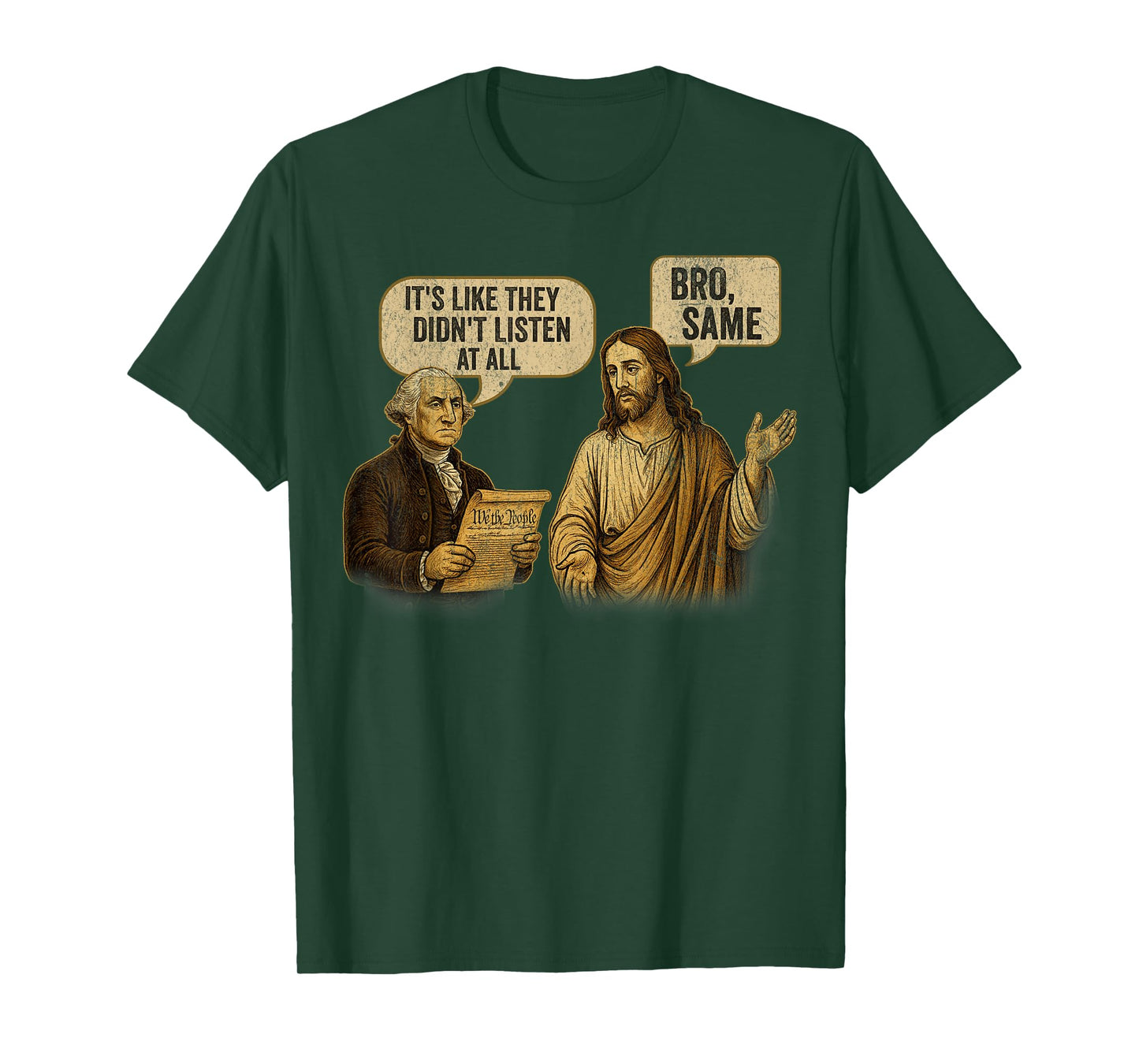 George Washington Jesus Christ Comic Satire Political Humor T-Shirt