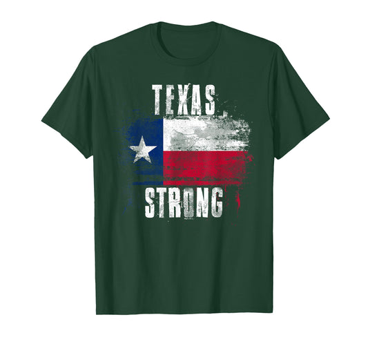 Texas Strong Distressed Flag - Texan Pride T-Shirt