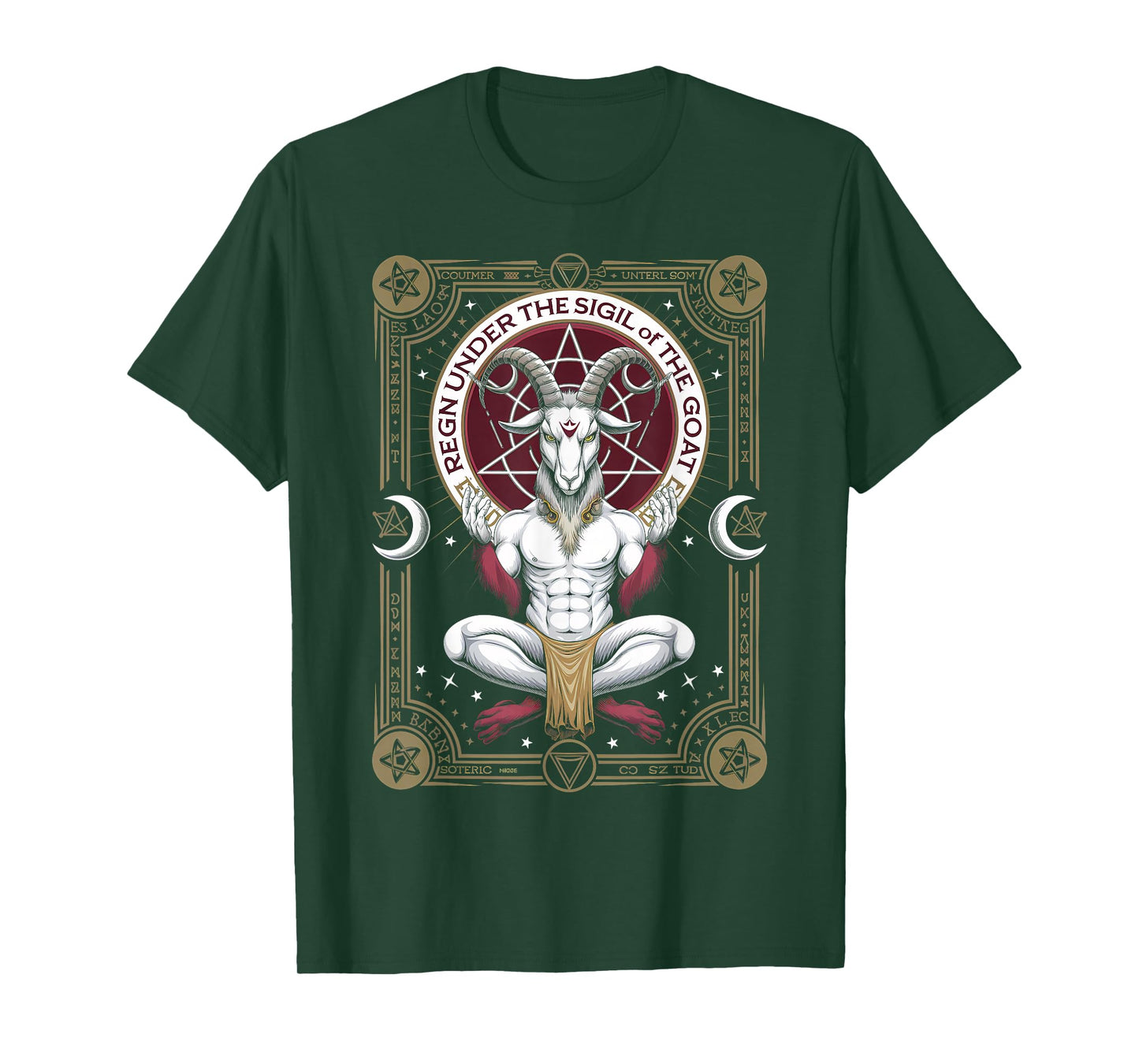 Occult Dark Art Baphomet 666 Church of Satan Satanist Goat T-Shirt
