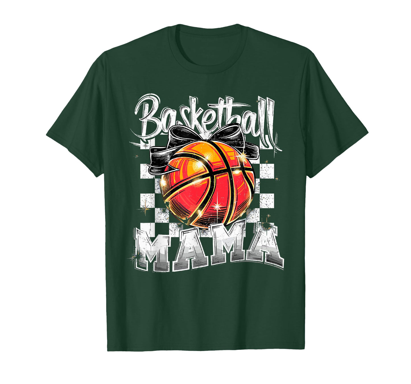 Basketball Mama Coquette Bow Game Day Funny Sports Lover Mom T-Shirt