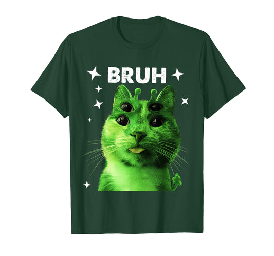 Cat Alien Y2K Cat Meme Funny UFO Kitty Gifts for Men Women T-Shirt