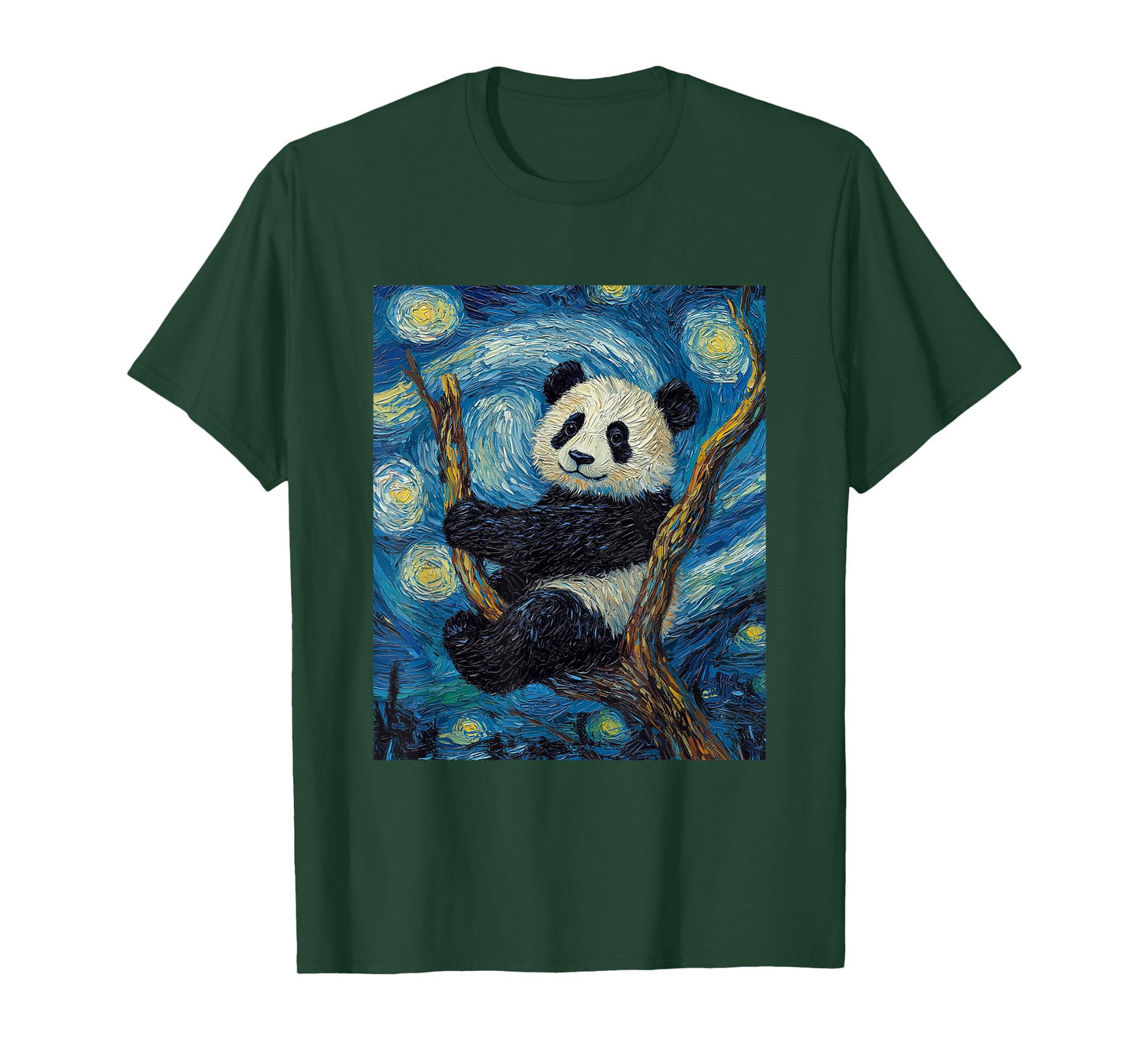 Cute Panda Bear - Van Gogh Style - Starry Night Graphic T-Shirt
